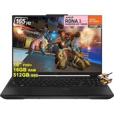 아수스 TUF 게이밍 A16 노트북 16인치 FHD 165Hz 7ms 100 sRGB AMD 옥타코어 라이젠 7735HS 32GB RAM 1TB SSD Radeon RX 760, 16GB RAM | 512GB SSD