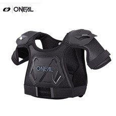  어린이 자녀 라이딩 오토바이 상체 보호구 보호대, 프리 ONEAL 블랙 아머 (3-7세) 