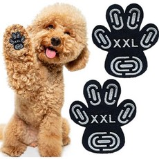 INNERZEN 고양이 발바닥 보호제 반려견 발 포트텍터 시니어 반려견용 미끄럼 방지용 발가락 그립 뜨거운 포장을 위한 강력한 자가 접착 보호대 견인력 조절 스티커 5세트20P, 5sets 20pcs, XXL-2.5''×2.8''