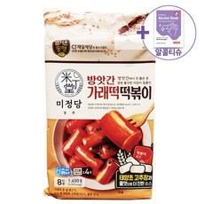 코스트코 미정당 가래떡 떡볶이 400G X 4 [아이스박스] + 더메이런알콜티슈, 4개