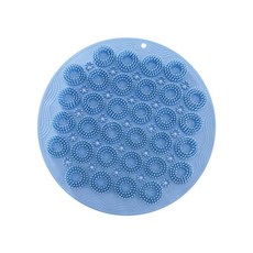 목욕 발 마사지 쿠션 뒤로 스크러버 브러시 벽 마운트 흡입 컵 발 관리 편안한 직경 30cm 욕실 워시 발 매트, 파란색, 실리콘, 1개