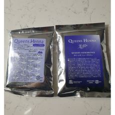 [1+1] 퀸즈헤나 100g x 2 개 천연 염색약 정품 새치 NTH 헤나 흰머리 염색, 뉴브라운, 2개