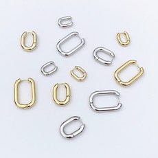 실버사각링귀걸이