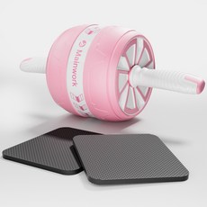  Mainwork 여성용 ab 슬라이드 리바운드 무소음 논슬립 ab 파워휠 에이비 롤 아웃 +무릎패드, PINK 