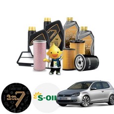 폭스바겐 골프 6세대 2.0TDI (ICFF) 디젤 세븐골드 5W30 5W40 세븐파오 5W30 OW40 BEX 합성엔진오일 5통+흡기+오일필터 ONL-015 cs09002, 세븐골드 5W30(공용) 필터포함