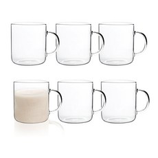 Bestra 홈카페 내열유리 머그컵 190ml, 투명, 6개 투명, 6개