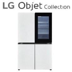 [LG전자] 디오스 오브제컬렉션 노크온 냉장고 (T873MWW312), 화이트+화이트