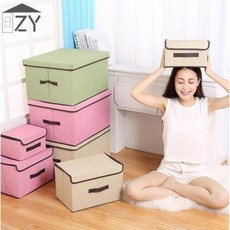 대용량 패브릭 의류 수납함 이불 다용도 보관함 스몰 여행가방 정리함 가정용 수납장 옷장 수납장 커버 부직포 블, 오류 발생시 문의 ( 아케미나 ), 13 라지 미크론 B