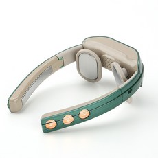 GHKO 휴대용 안마기 접이식 온열기능 목어깨안마기 한국어 음성 안내 지원, 녹색