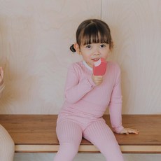 쿵스쿵스 모달 마쉬멜로실내복 유아동 내의 아기 골지 실내복 배앓이방지 잠옷