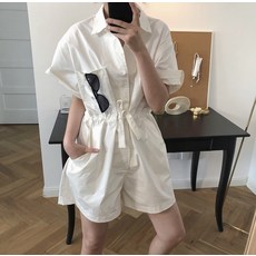 미니멀한 점프슈트 하이웨스트 제이핏 몸빼 데무바지 더엣지 이상봉 여성 여름 반바지