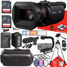Panasonic 방송용 캠코더 파나소닉 HC X1500 UHD 4K HDMI 프로 2PC 64GB 메모리 여분의 배터리 필터 산탄총 비디오 마이크 U 그립 핸들 기타28개 번, 1개