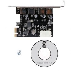 [해외] 4 포트 3.0 PCIE USB3.0 어댑터 슈퍼 고속 USB PCI 익스프레스 확장 어댑터 카드 맥 프로, 상세내용표시