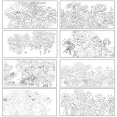 잠자리 연화도 연꽃 도안 민화그림 그리기 화 DIY 취미, A029