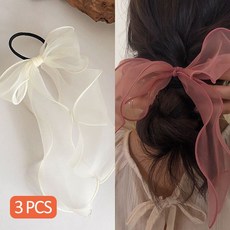 워더미 파스텔 리본 머리끈 3pcs 세트 N632
