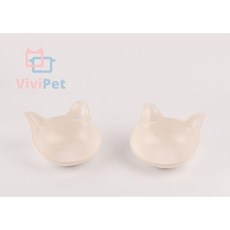 강아지 고양이 밥그릇 식기 반려견 반려동물 먹이 피더 도자기 비비펫, 1개, A. 비비펫화이트