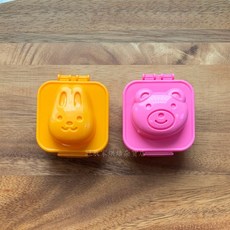 삶은 계란 달걀 모양틀 2p 세트 유치원 도시락 꾸미기, 토끼+곰, 1개