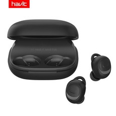 [해외]Havit i93 tws 미니 무선 이어 버드 이어폰 블루투스 이어폰 v5.0, One Size, black 193