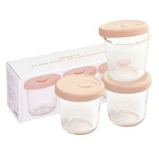 데일리라이크 봉봉 유리 이유식 용기 캡타입 210ml, 04 모브, 3개