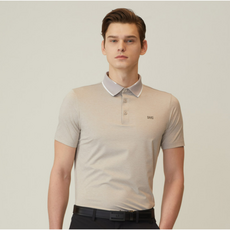 닥스 골프 스타일 남성 여름 반팔 냉감 기능성 티셔츠 - 베이지