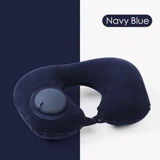 휴대용 캠핑베게 팽창식 발 매트 고속 열차 다리 베개 U자형 발판 자동차, [05] Navy Blue