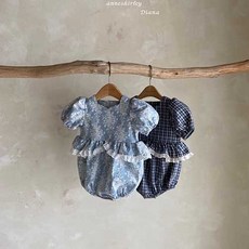 앤셜리 클레이슈트 베이비슈트 셔링퍼프슈트 러블리슈트 여름아기옷
