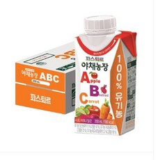 파스퇴르 100% 유기농 야채농장 ABC 주스 실온보관, 200ml, 20개