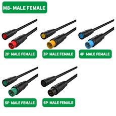 직선 헤드 도킹 Julet 센서 커넥터 Ebike 디스플레이 PVC 케이블 포함 M6 M8-2 3 4 5 6 핀 10/100, 01 5 Sets, 02 4P