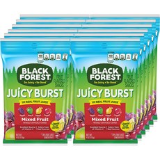 Black Forest Juicy Burst Mixed Fruit 블랙 포레스트 쥬시 버스트 믹스 프룻 젤리 4oz (113g) 12팩, 1개
