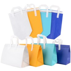포장 테이크아웃 배달 일회용 은박 보온 쿨러 보냉백 가방 보냉 손잡이 백, 소 - 하늘색