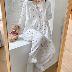 임산부 잠옷 임부잠옷 수유잠옷 임산부잠옷 수유복 홈웨어 100 더블 거즈 면 출산 홈