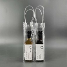 PVC 투명 비닐 쇼핑백 와인 중형 (10장) 유리병 구디백 고급 선물, 01.PVC쇼핑백 와인중형 10장, 1개