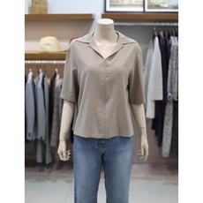 BCBG 여성 오픈 더블카라 5부소매 블라우스 B0M4B429