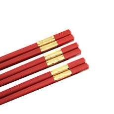 창의적 미끄럼 방지 가정용 젓가락, 레드 골드 플라잉 [24cm] 1 쌍, 1개