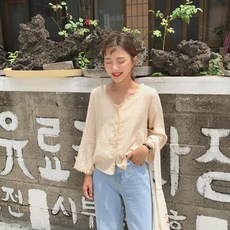 Lovely gc89cd484b 여자가디건 레이스가디건 브이넥가디건 블라우