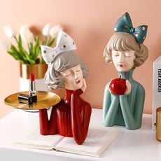 Jan.13 451번 액세서리 팔레트 트레이 홀더 키홀더 ins 귀걸이 수납반 여아 아이디어 플레이트건Z, 3_빨 간 사과 + 빨 간 옷 수 트 레이 (현물 초