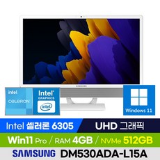 [사은품 증정] 삼성 올인원PC DM530ADA-L15A 사무용 가정용 가성비 일체형PC 셀러론 컴퓨터, 4GB, 윈도우 포함, 512GB