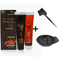 젤존 감 염색약 150g 무암모니아 무PPD 젤존 감 트리트먼트 칼라 크림 + 염색 볼 + 붓, 5N 갈색, 1개