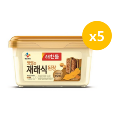 해찬들 재래식 된장, 1kg, 5개