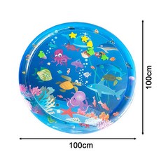 고양이 워터매트 물침대 쿨매트 반려동물 강아지 냉각 쿨링 냥이 물방석, 100cm 둥근 오션 월드