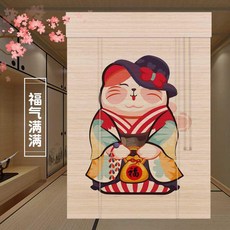 프린트 대나무발 롤스크린 햇빗가리기 레쉬가드 레스토랑 초밥 집이다 작은 술집 마네키 고양이 장식, 부티 가득 차다