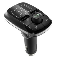 자동차 MP3 플레이어 U 디스크 TF 카드 AUX 입력 무손실 음악 블루투스 키트 FM 송신기 담배 라이터 USB 충, 1개, 01 Black