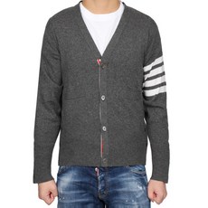 톰브라운 20FW 사선완장 클래식 캐시미어 가디건 (미드그레이) MKC001A 00011 038