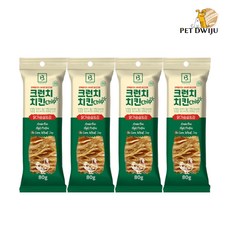 브리더랩 강아지 크런치 치킨 칩 닭가슴살 앤 김 80g, 닭가슴살&김, 4개
