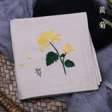 고 풍 스 러 운 자수 손수건 diy 소재 가방 수 제 선물 제작 초보 자 손수건 자수 세트 캐 주 얼 베 이 직 손수건 (정)