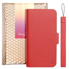 어썸디자인 수제 가죽 슬림 지갑형 다이어리 카드 지갑 플랫 케이스 + 핸드 스트랩