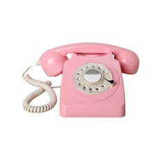 레트로 유선 전화 1960년대 스타일 장식 빈티지 로터리 다이얼 전화기,