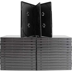 정사각형 거래 기록 및 소모품 (25) 6 디스크 용량 검은 색 14MM DVD 빈 교체 용 케이스 (랩 어라운드 슬, One Color, 상세 설명 참조0