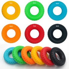 실리콘 도넛 타이어 튜브 손 악력기 6종 세트, 옐로, 블루, 그린, 오렌지, 레드, 블랙