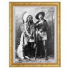 앉아 황소와 물 소 도시 법안 오래 된 골드 프레임 -에서 1897 년 역사 예술 - (16 x 20) - 스크럽, 본상품